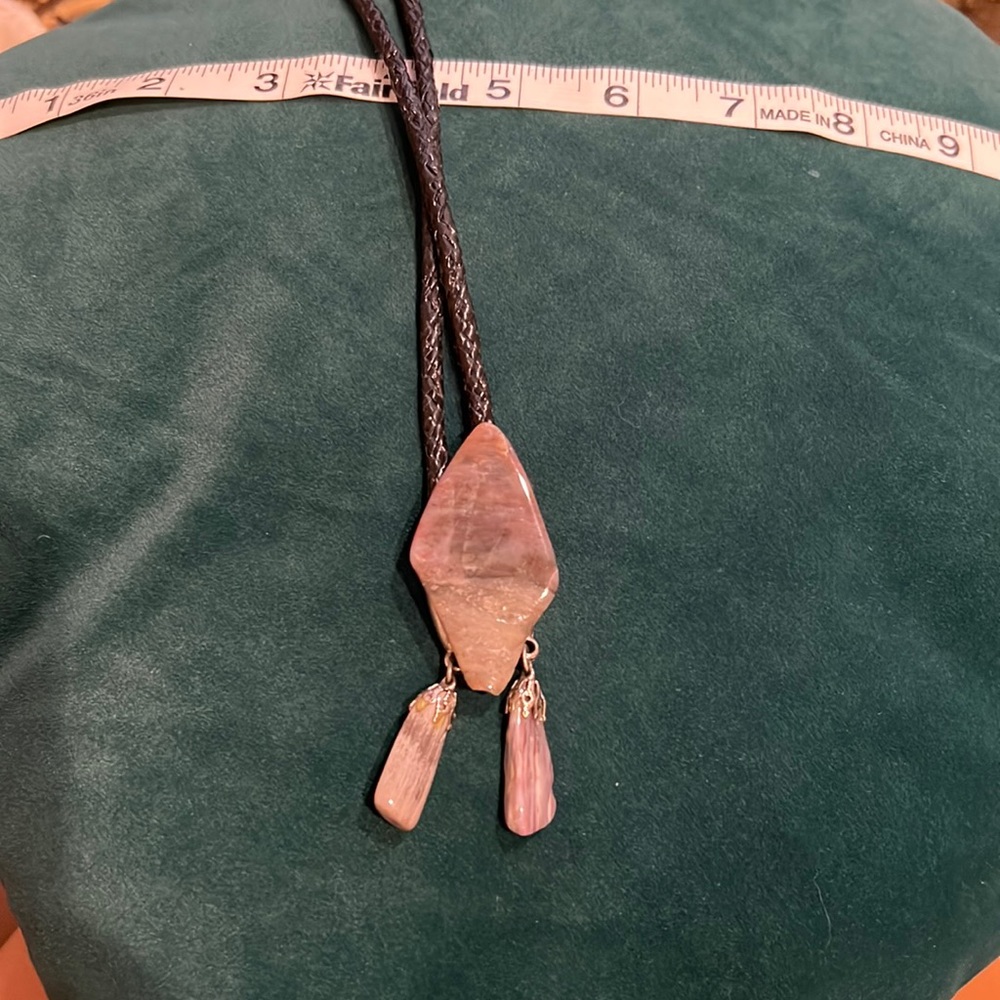 Bolo Tie with Grey Stones